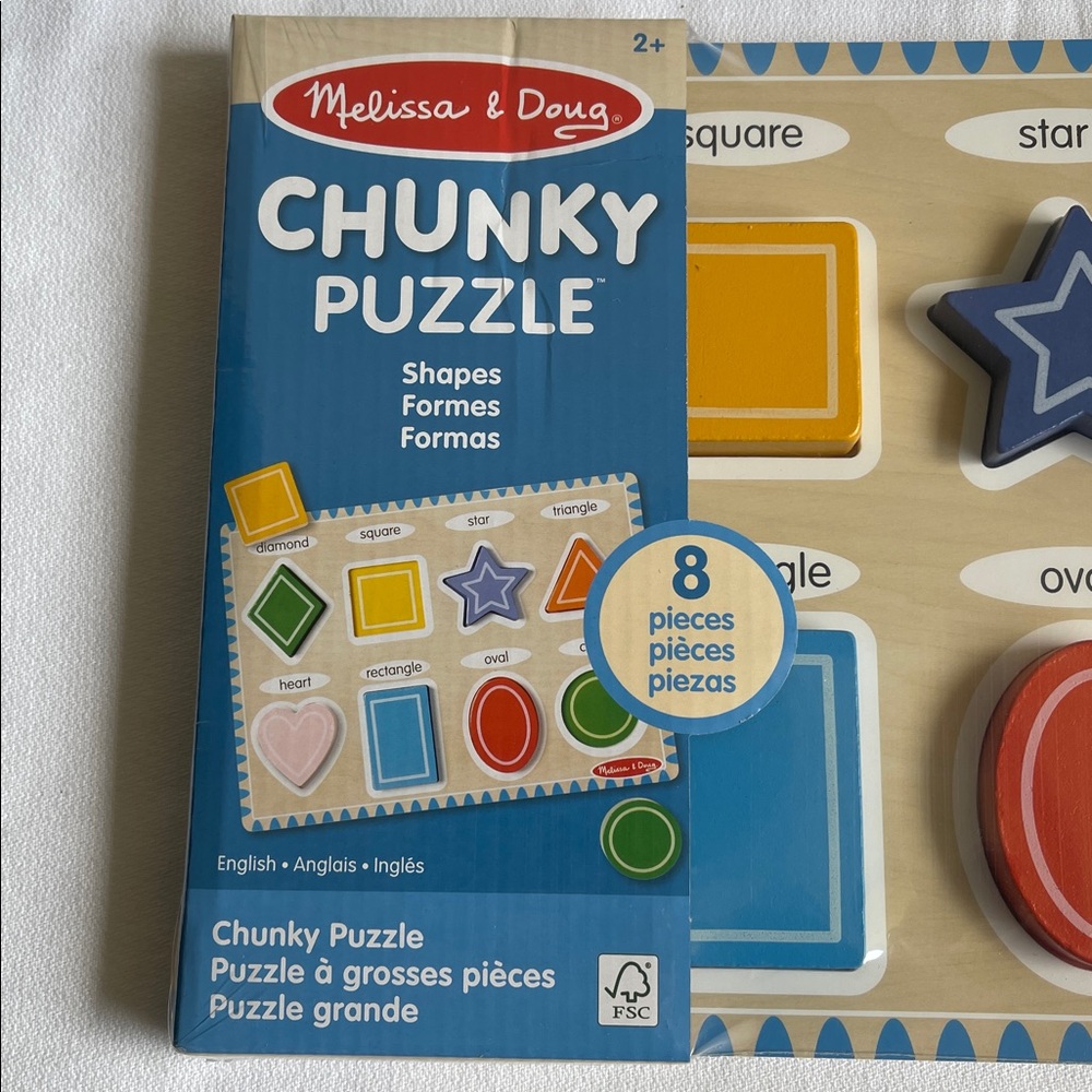 Melissa & Doug 8  Chunky Wooden Shape Puzzle Brand New. - Picture 3 of 6